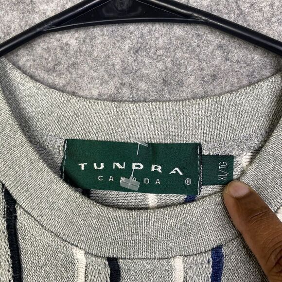 VTG Tundra Mens XL Sweater Multi Color Canada Mercerized Cable Coogi - Picture 4 of 8